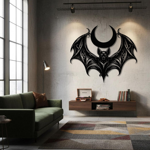 Floral Bat Metal Wall Art