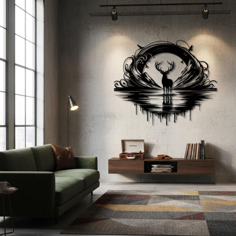 Deer Silhouette Metal Wall Art