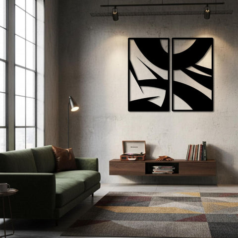 Mid Century Inspired Abstract Metal Wall Art