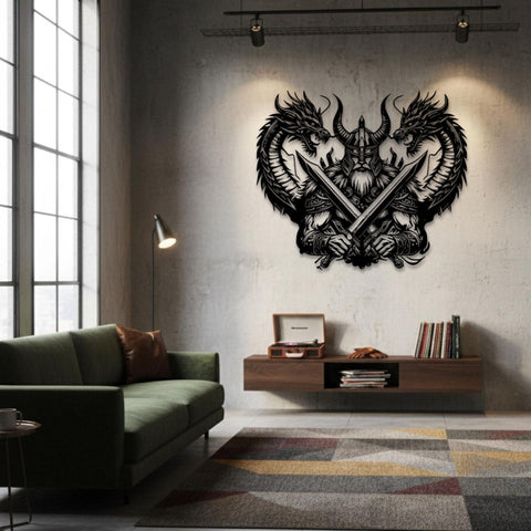 Viking Dragons Metal Wall Art