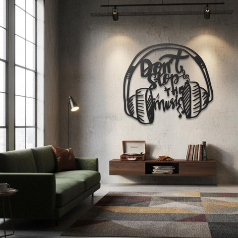 Music Headphone Metal Wall Art