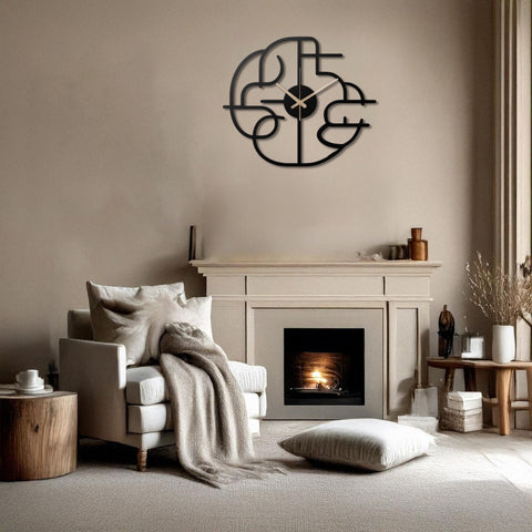 Modern Abstract Geometric Metal Wall Clock