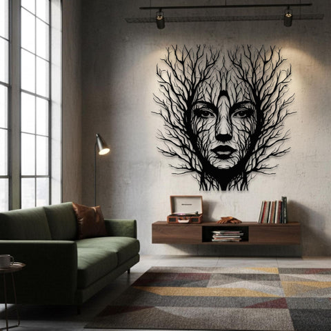 Tree Woman Metal Wall Art