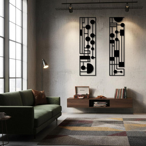 Lunar Mid Century Modern Metal Wall Art Set Of 2