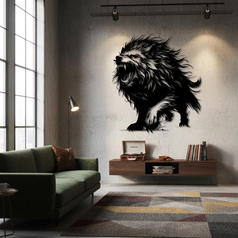 Roaring Wolf Metal Wall Art
