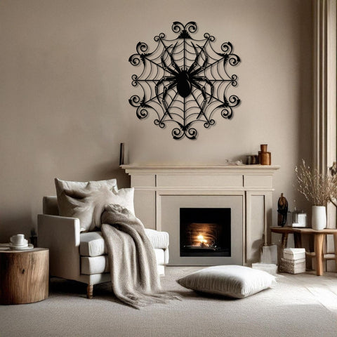 Spider Web Gothic Metal Wall Art