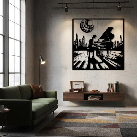 Pianist Moonlight Sonata Metal Wall Art