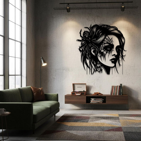 Gothic Woman Metal Wall Art