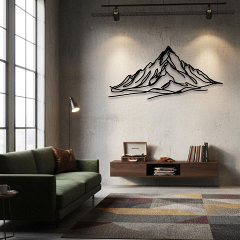 Metal Mountain Line Wall Art