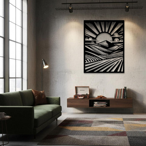 Monochromatic Sunrise Metal Wall Art