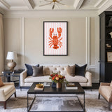 Lobster Kids Coastal Wall Art – Smiling Orange Sea Friend