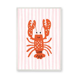 Lobster Kids Coastal Wall Art – Smiling Orange Sea Friend