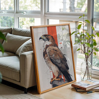LOCITRECEEL Hawk Minimal Wall Décor Poster – Sleek Bird Illustration Print
