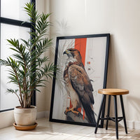 LOCITRECEEL Hawk Minimal Wall Décor Poster – Sleek Bird Illustration Print