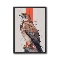 LOCITRECEEL Hawk Minimal Wall Décor Poster – Sleek Bird Illustration Print