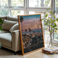 Locwats California Coastal Street Retro Wall Décor Poster Print