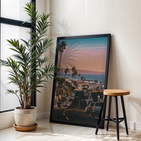 Locwats California Coastal Street Retro Wall Décor Poster Print
