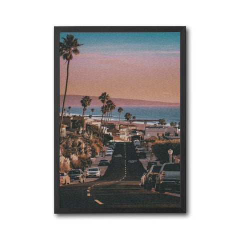 Locwats California Coastal Street Retro Wall Décor Poster Print