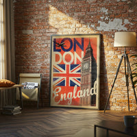 London England Nostalgic Big Ben Décor Poster – Retro Travel Wall Décor