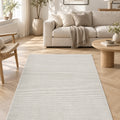 London Modern Shag Area Rug – Beige & Cream in a living room