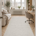 London Modern Shag Area Rug – Beige & Cream in a office