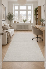 London Modern Shag Area Rug – Beige & Cream in a office