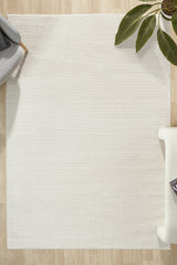 London Modern Shag Area Rug – Beige & Cream in a living room