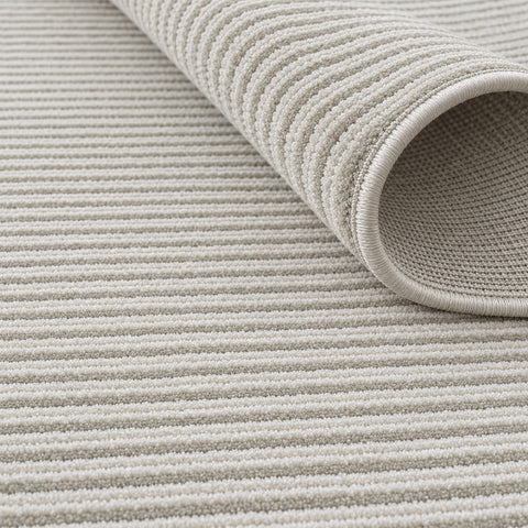 London Modern Shag Area Rug – Beige & Cream – texture close-up