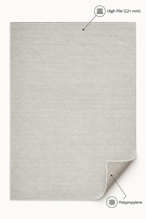 London Modern Shag Area Rug – Beige & Cream – features