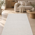 London Modern Shag Area Rug – Cream in a living room