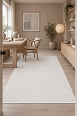 London Modern Shag Area Rug – Cream in a office