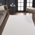 London Modern Shag Area Rug – Cream in a living room