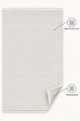 London Modern Shag Area Rug – Cream – features