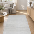 London Modern Shag Area Rug – Gray & Cream in a living room