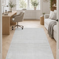 London Modern Shag Area Rug – Gray & Cream in a office