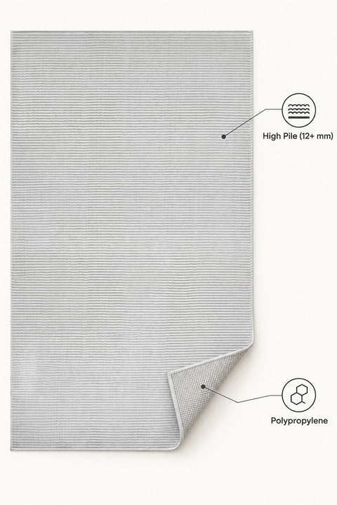 London Modern Shag Area Rug – Gray & Cream – features