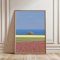 Lone Tree by the Sea Minimal Wall Print Décor Poster Print