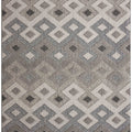 Loop Geometric Area Rug – Beige & Charcoal