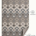 Loop Geometric Area Rug – Beige & Charcoal – features