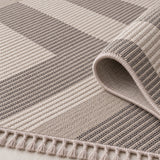 Loop Geometric Area Rug – Gray & Beige – texture close-up