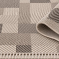 Loop Geometric Area Rug – Taupe & Gray – texture close-up