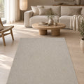 Looped Modern Area Rug – Cream 2 in a living room