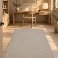 Looped Modern Area Rug – Cream 2 in a office