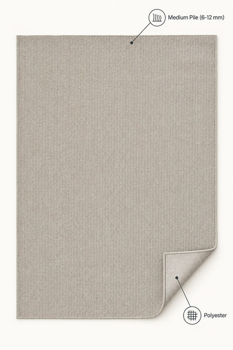 Looped Modern Area Rug – Cream 2 – features