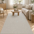 Looped Modern Area Rug – White in a living room