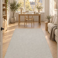 Looped Modern Area Rug – White in a office