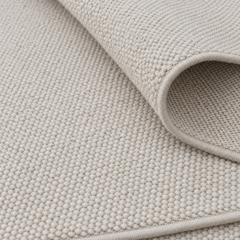 Looped Modern Area Rug – White – texture close-up