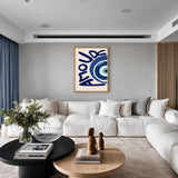 Love Evil Eye Typography Wall Art – Beige and Navy Boho Print