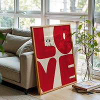 LOVE Pop Art Dog Wall Poster – Sleek Love Quote Dog Home Art