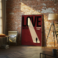 Love Quote Décor Poster Wall Poster – Understated 'So What Is This Love?' Print Inspired by Knut Hamsun